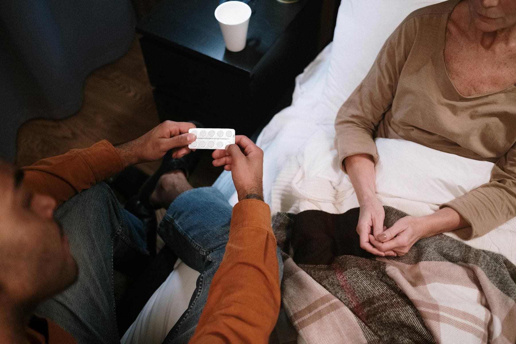 Nurse reviewing medications with a patient